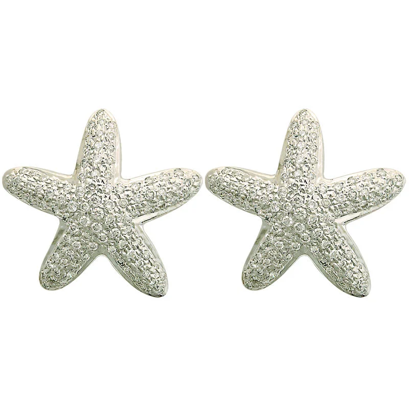 celestial star and moon earrings -Earrings- Diamond (1962N)