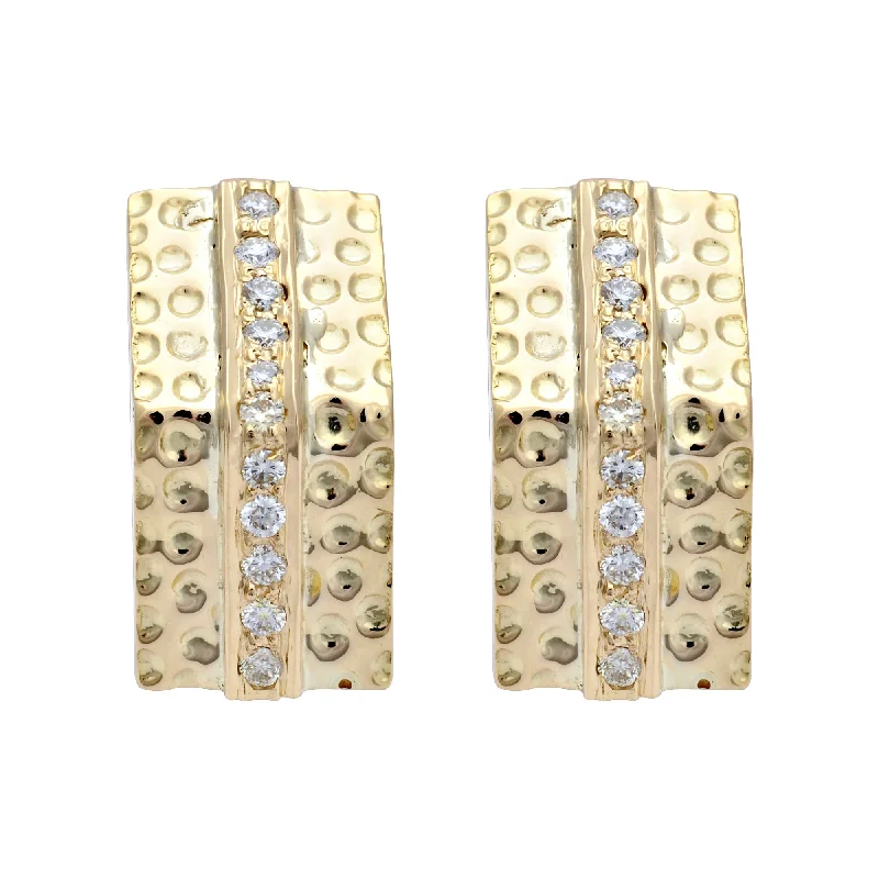 silver and gold combo earrings -Earrings - Diamond (2076G)