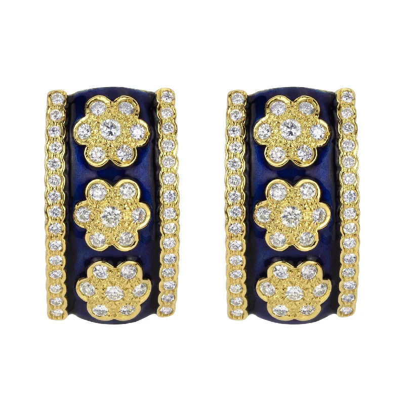 art deco style earrings -Earrings - Diamond (enamel) (1930C)