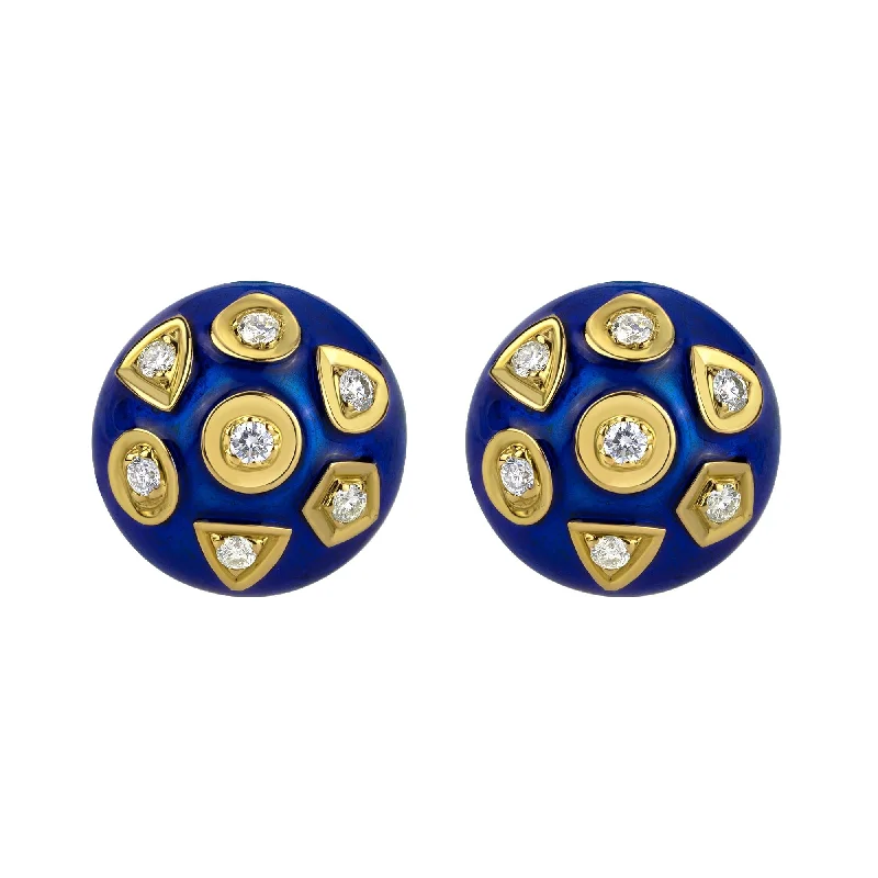 pearl and gold earrings -Earrings - Diamond (enamel) (2015A)