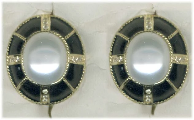 crystal stud earrings for brides -Repair - Earrings - Pearl and Diamond (Enamel) - 1926O