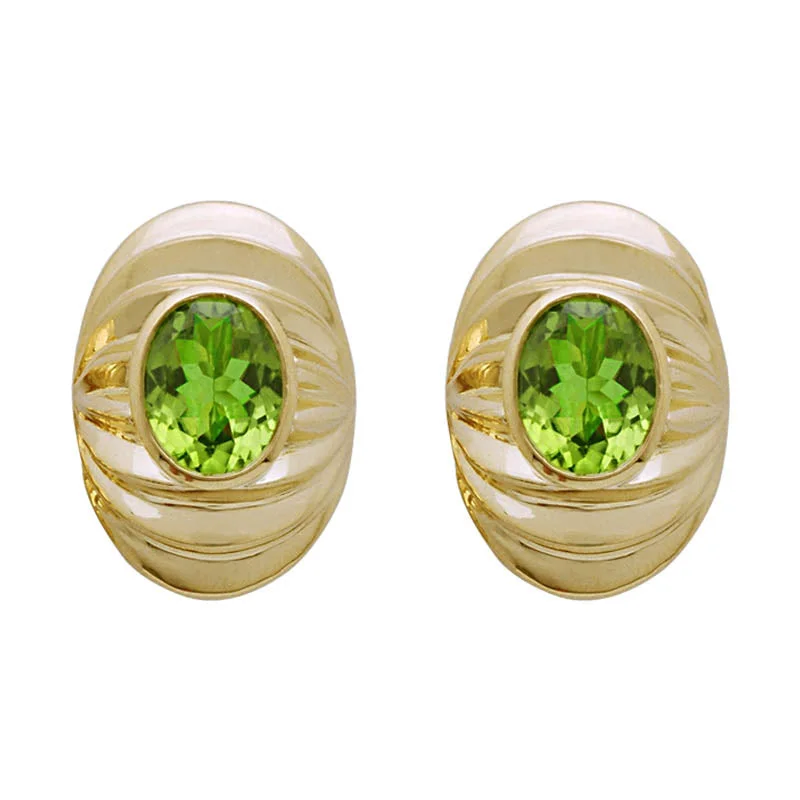 heart-shaped stud earrings -Earrings- Peridot  (1118J)