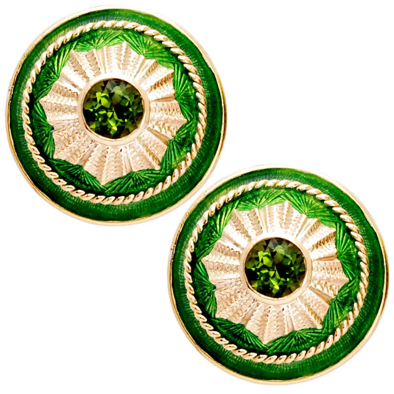 bohemian style earrings -Earrings- Peridot (Enamel) (1272K)