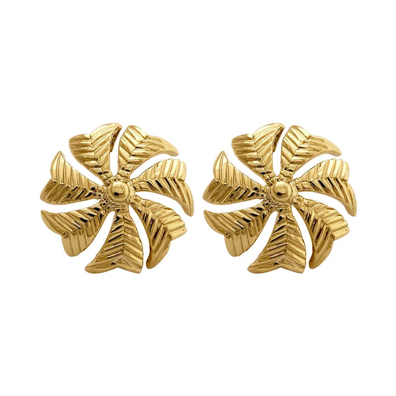 butterfly-shaped earrings -Earrings- Plain Gold  (2200C)