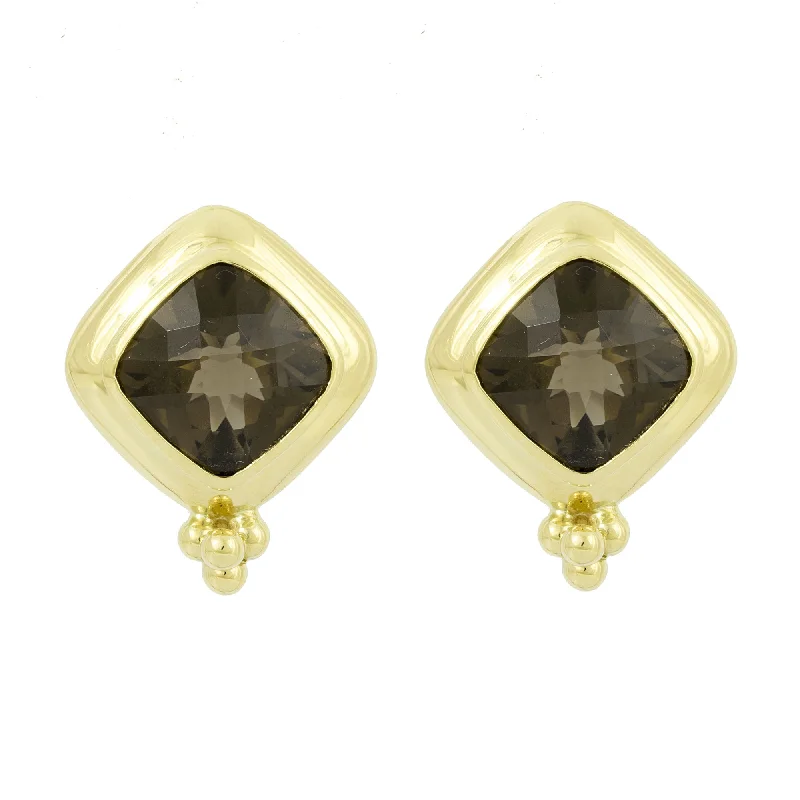 birthstone stud earrings -Earrings - Smokey Quartz