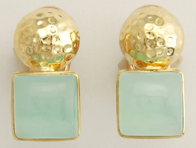 playful charm earrings -Repair - Earrings - Chalcedony in 18K Gold (1414G)