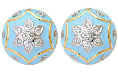 trendy ear climbers -Repair - Earrings - Diamond with Enamel (13AM)